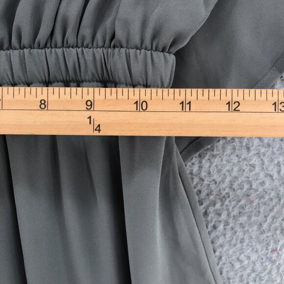 Show Me Your MuMu Dress Womens Medium Caitlin Ruffled Maxi Gray Cold Shoulder - Picture 8 of 11